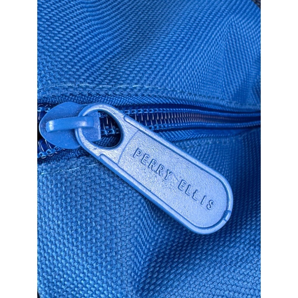 Perry Ellis Mens Blue Duffle Bag Travel Gym Weekender with Side Shoe Storage NEW - Picture 5 of 6